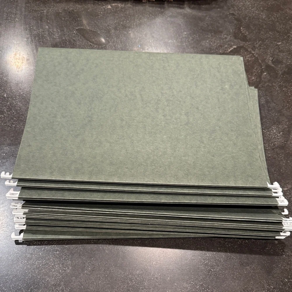 Hanging File Folders in Green